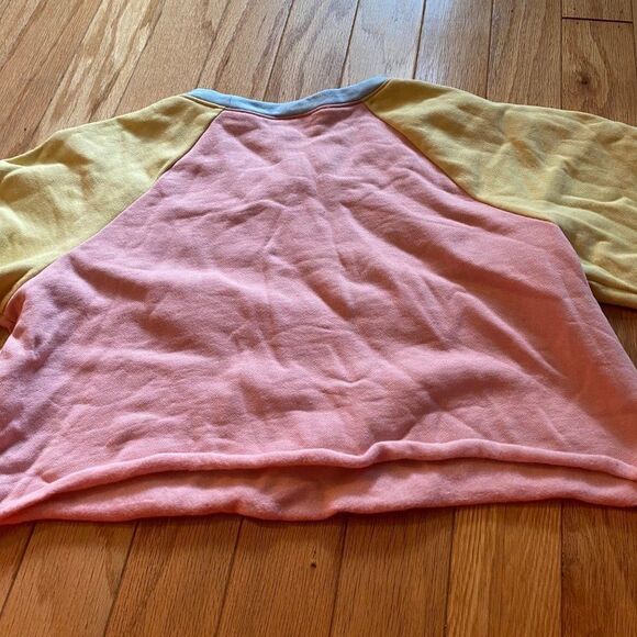 NWOT Abound women's multicolor raw hem cotton cropped pullover sweater sz medium - Picture 3 of 9